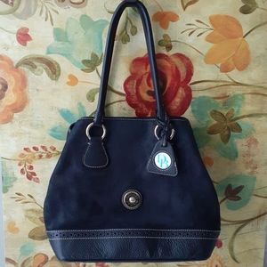 Dooney & Bourke Pebbled Black Leather Suede Bag